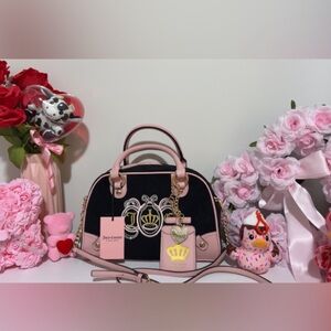 Pink & black terry cloth juicy couture royal bowler NWT